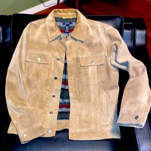 J. Crew suede leather coat jacket M